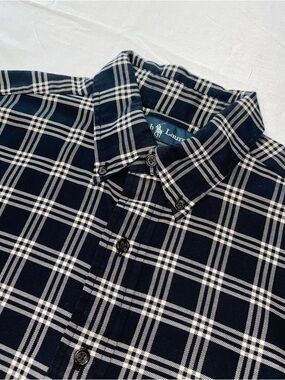 Ralph Lauren Classic Fit Plaid Button-Down Shirt Black Pony Logo
